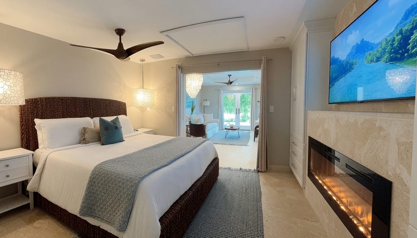 King bedroom in the Basseterre suite