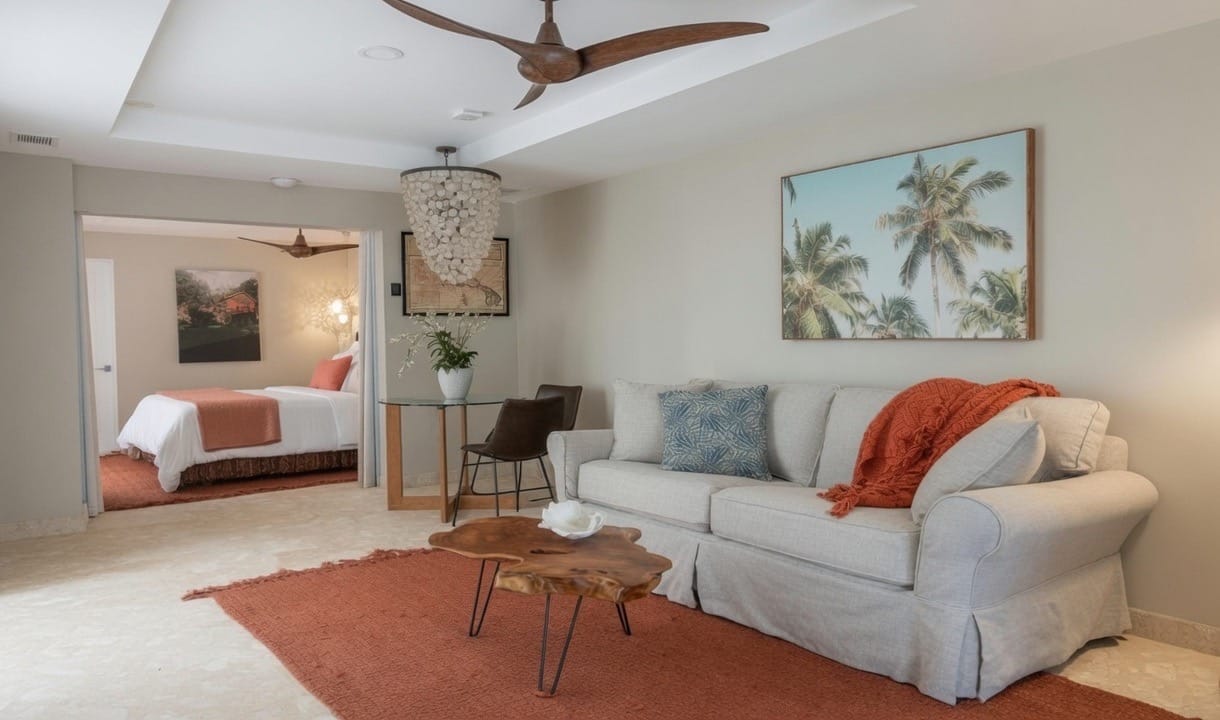 Poinciana suite interior with sitting area