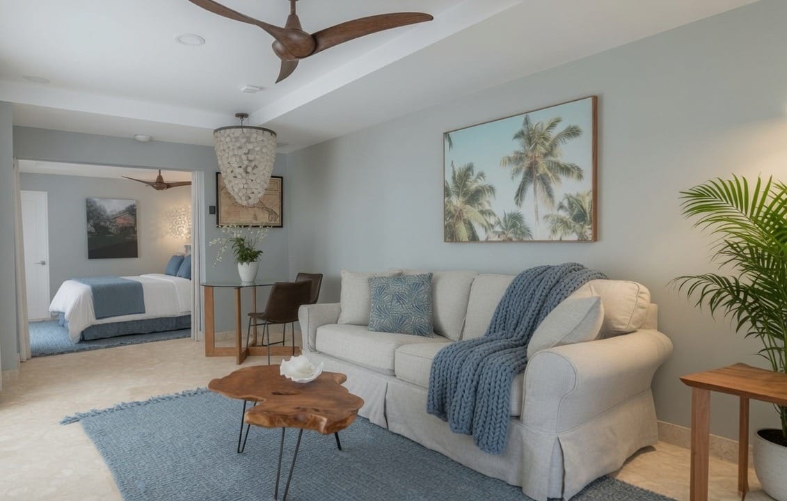 Timothy Hill suite bedroom with sea view